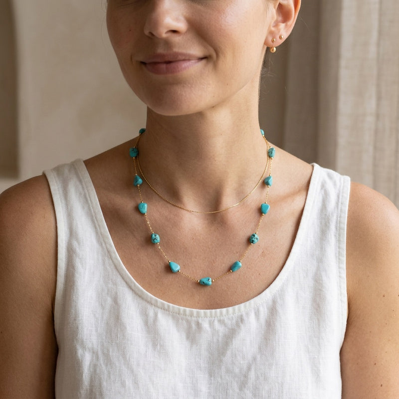 Turquoise Stone Necklace "Solenya"