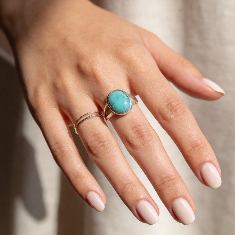 Turquoise Stone Ring “Blue Horizon”