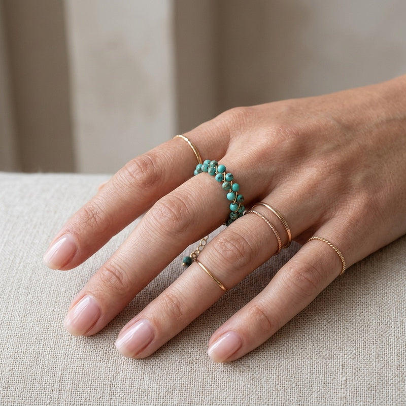Turquoise Stone Ring "Grape"