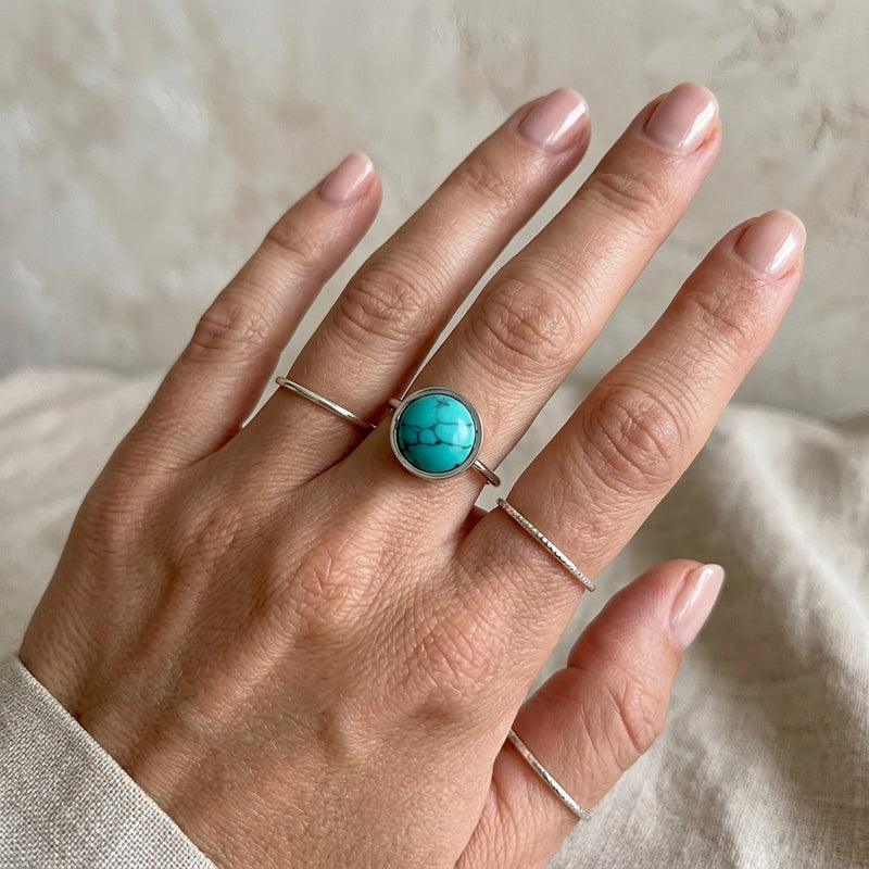 Turquoise Stone Ring “Silent Horizon”