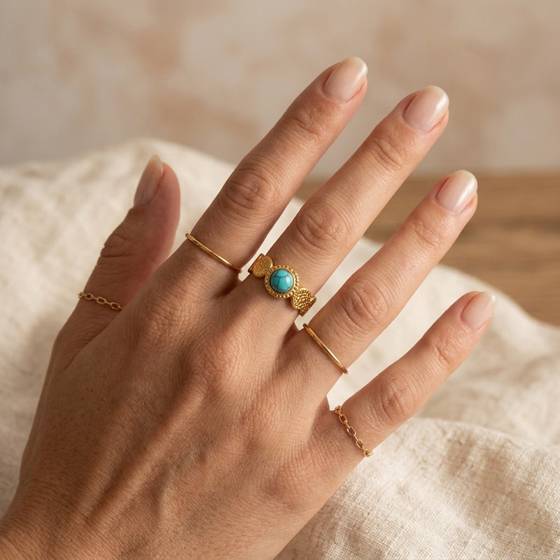 Turquoise Stone Ring "Azoria"