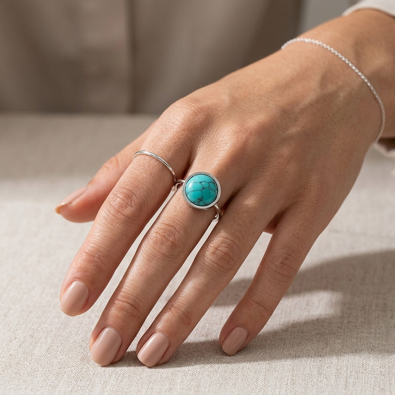 Turquoise Stone Ring “Silent Horizon”