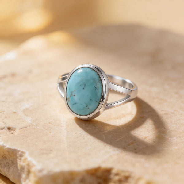 Turquoise Stone Ring “Blue Horizon”