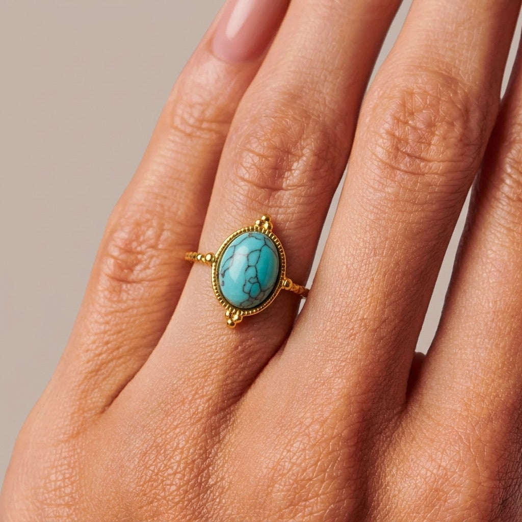 Turquoise Stone Ring "Evora"