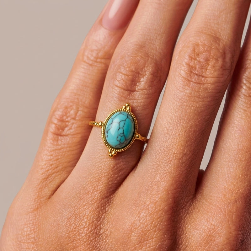 Turquoise Stone Ring "Evora"