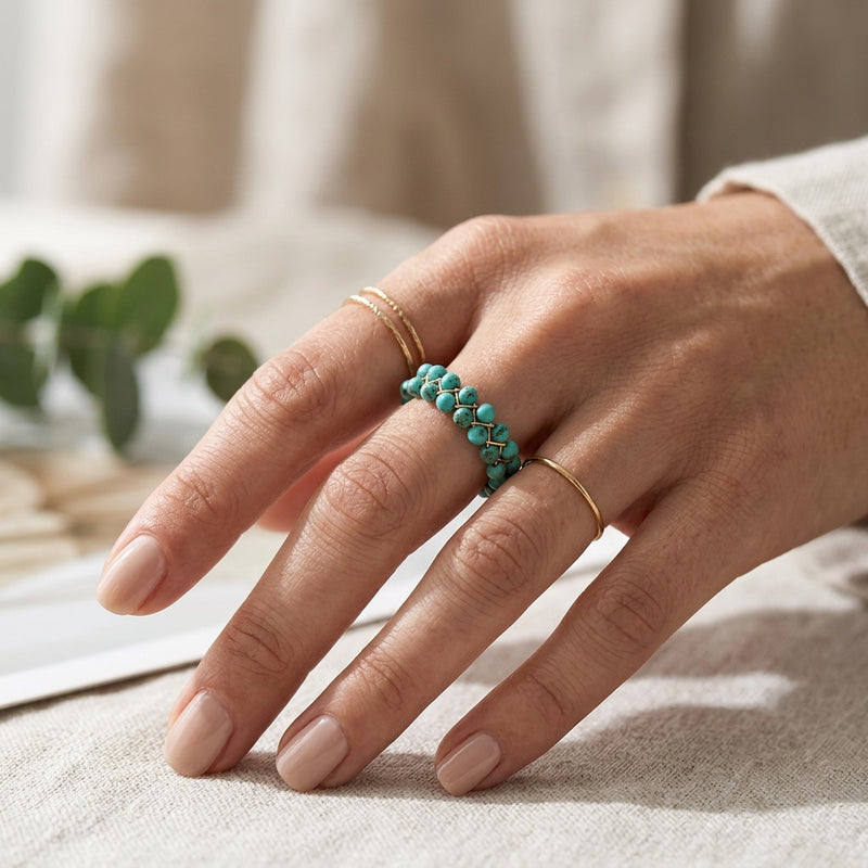 Turquoise Stone Ring "Grape"