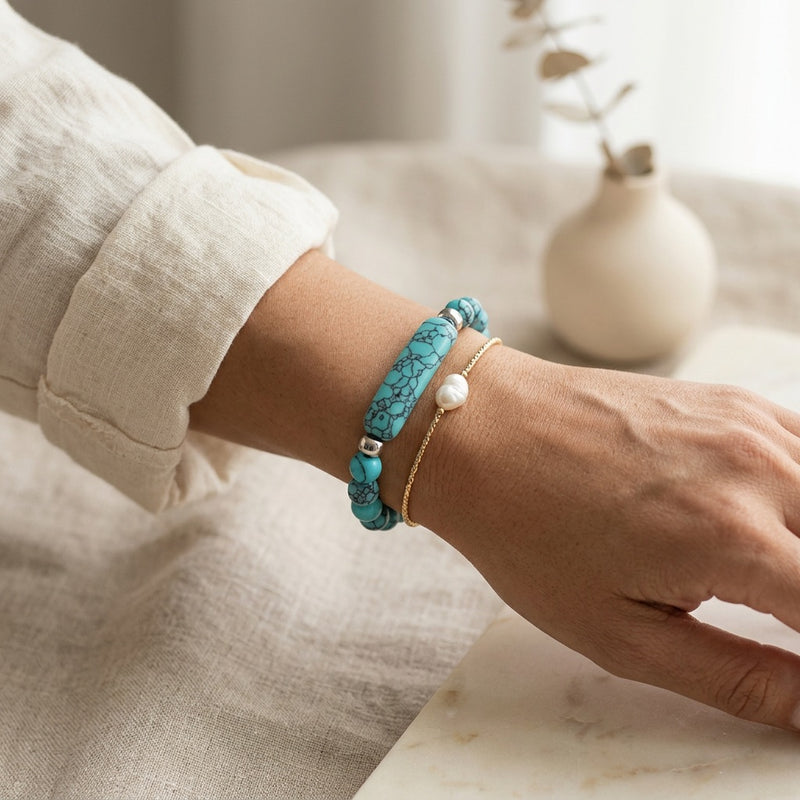 Blue Turquoise Bracelet "Kaelune"