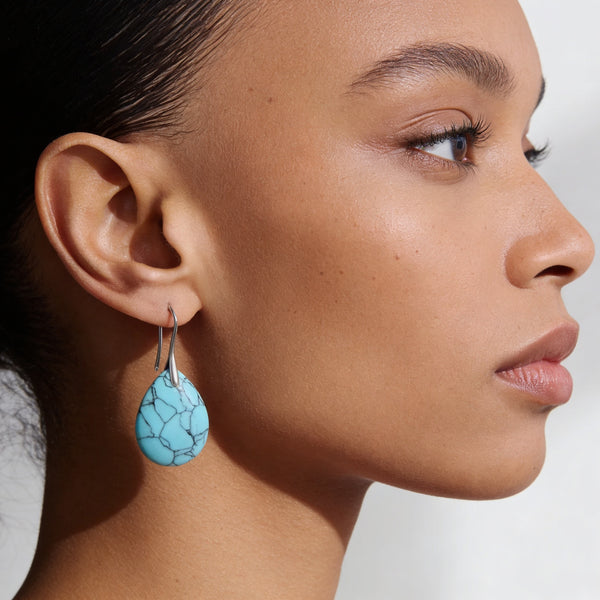 Turquoise Stone Earrings “Celestara Drift”