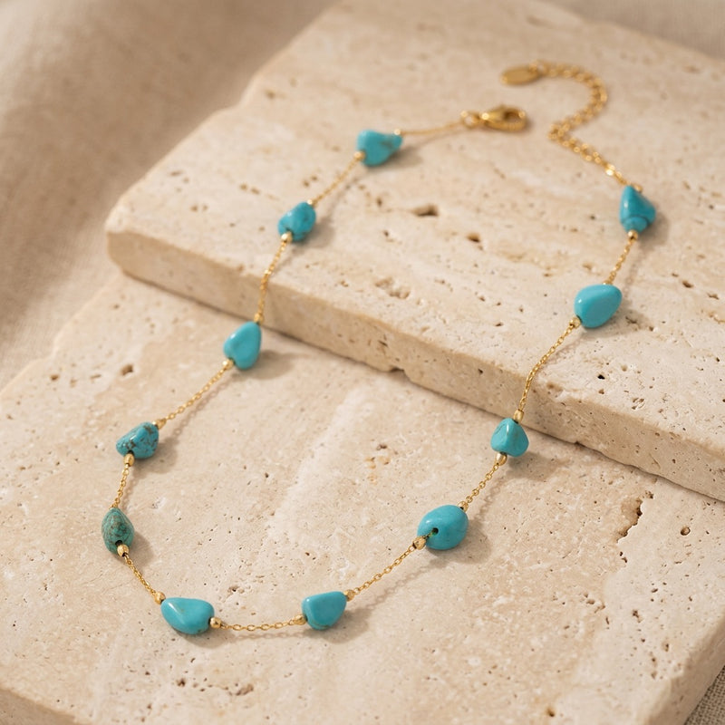 Turquoise Stone Necklace "Solenya"