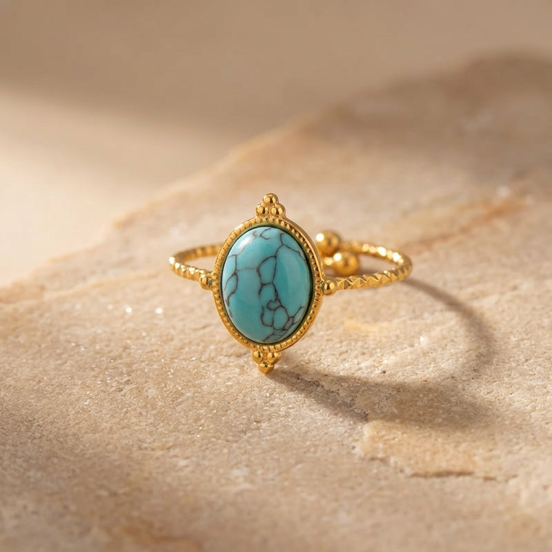 Turquoise Stone Ring "Evora"