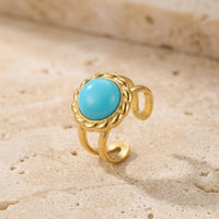 Turquoise Stone Ring “Golden Oasis”