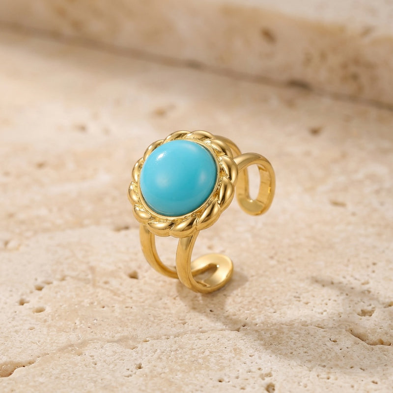 Turquoise Stone Ring “Golden Oasis”