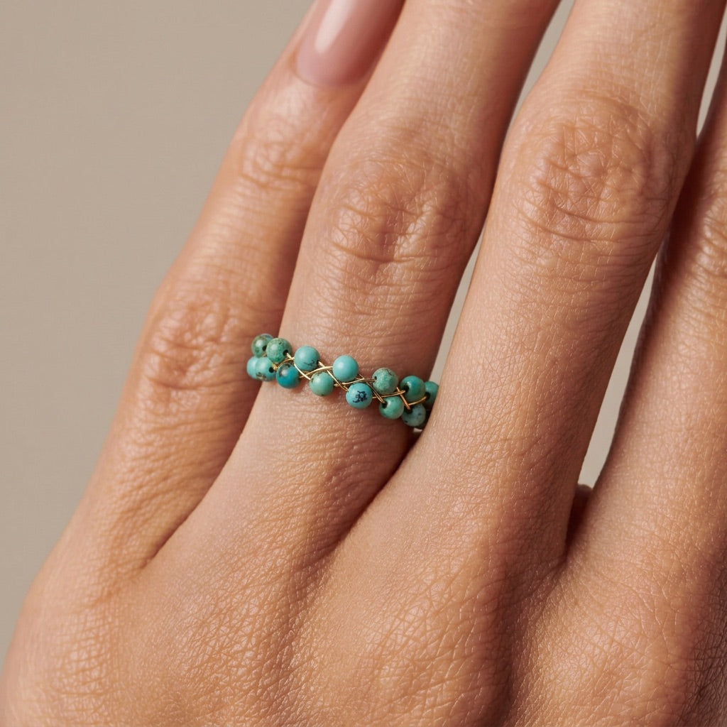 Turquoise Stone Ring "Grape"