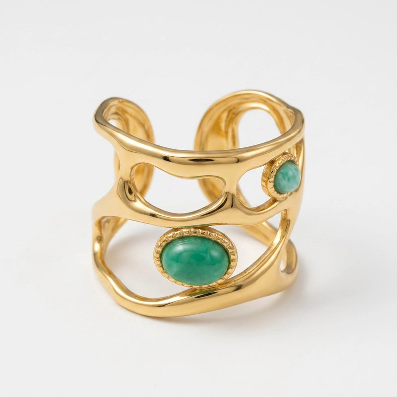 Adjustable ring "Expression" in Turquoise stone