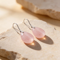 Rose Quartz Stone Earrings "Blush Eterne"