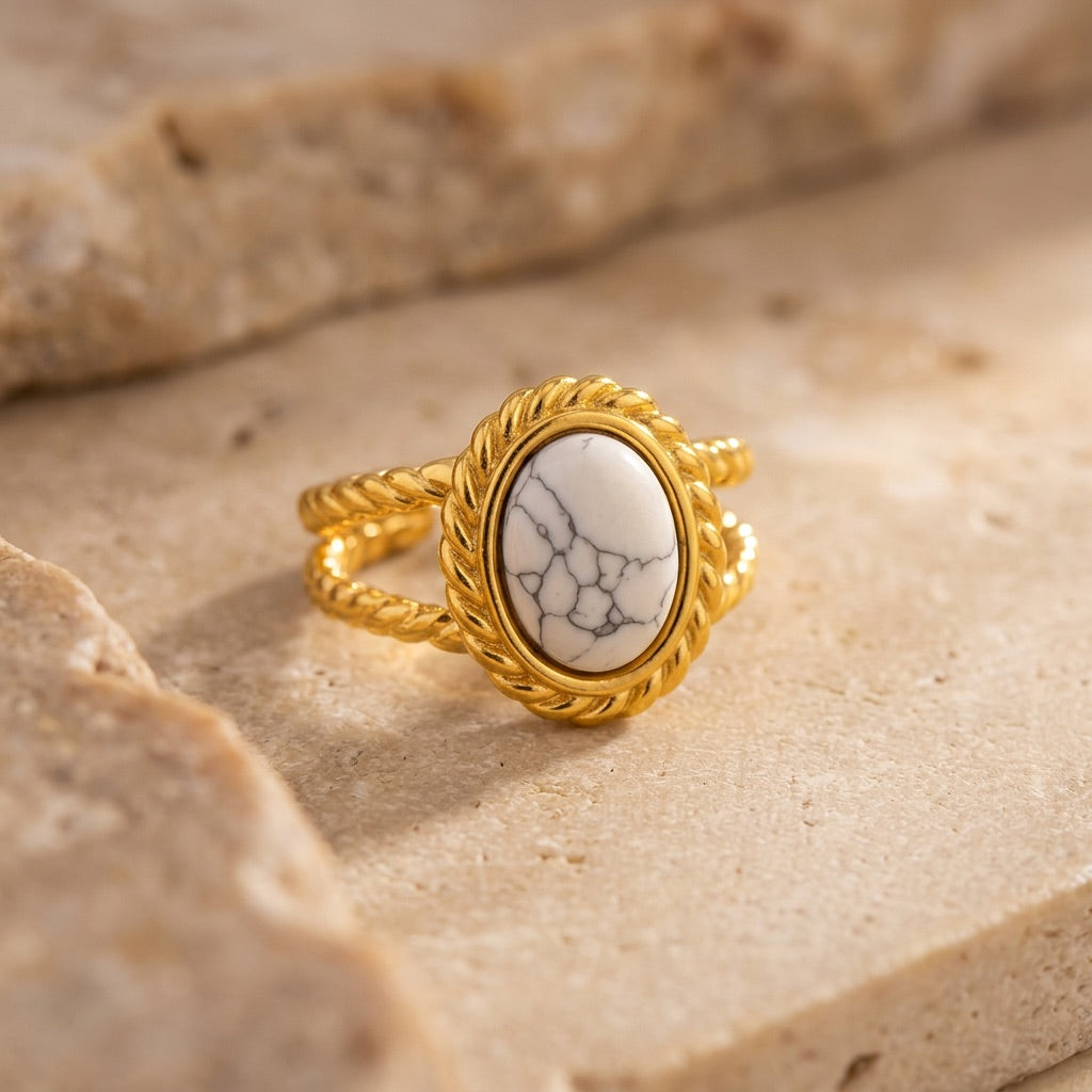 Howlite Stone Ring “Freya”