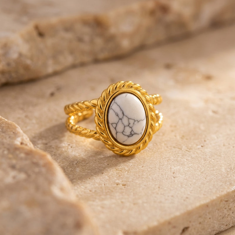 Howlite Stone Ring “Freya”