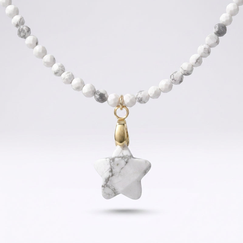 White Howlite Stone Necklace "Stela"