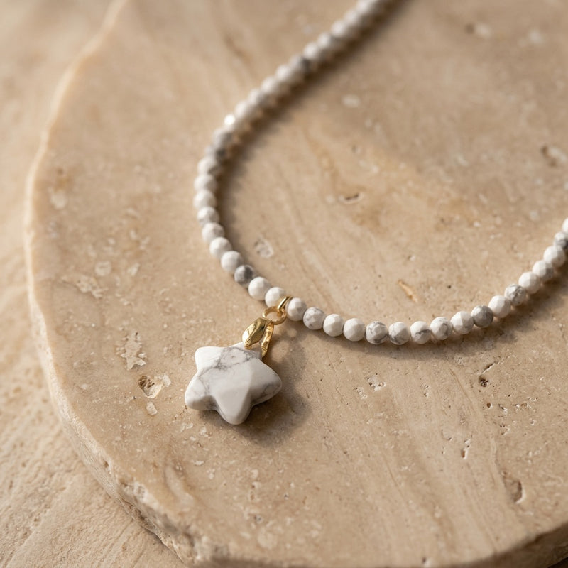 White Howlite Stone Necklace "Stela"
